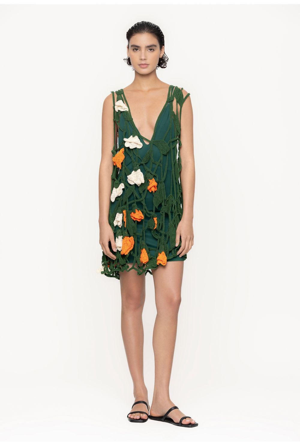 Sauco Sabanero Nocturno Crochet Mini Dress
