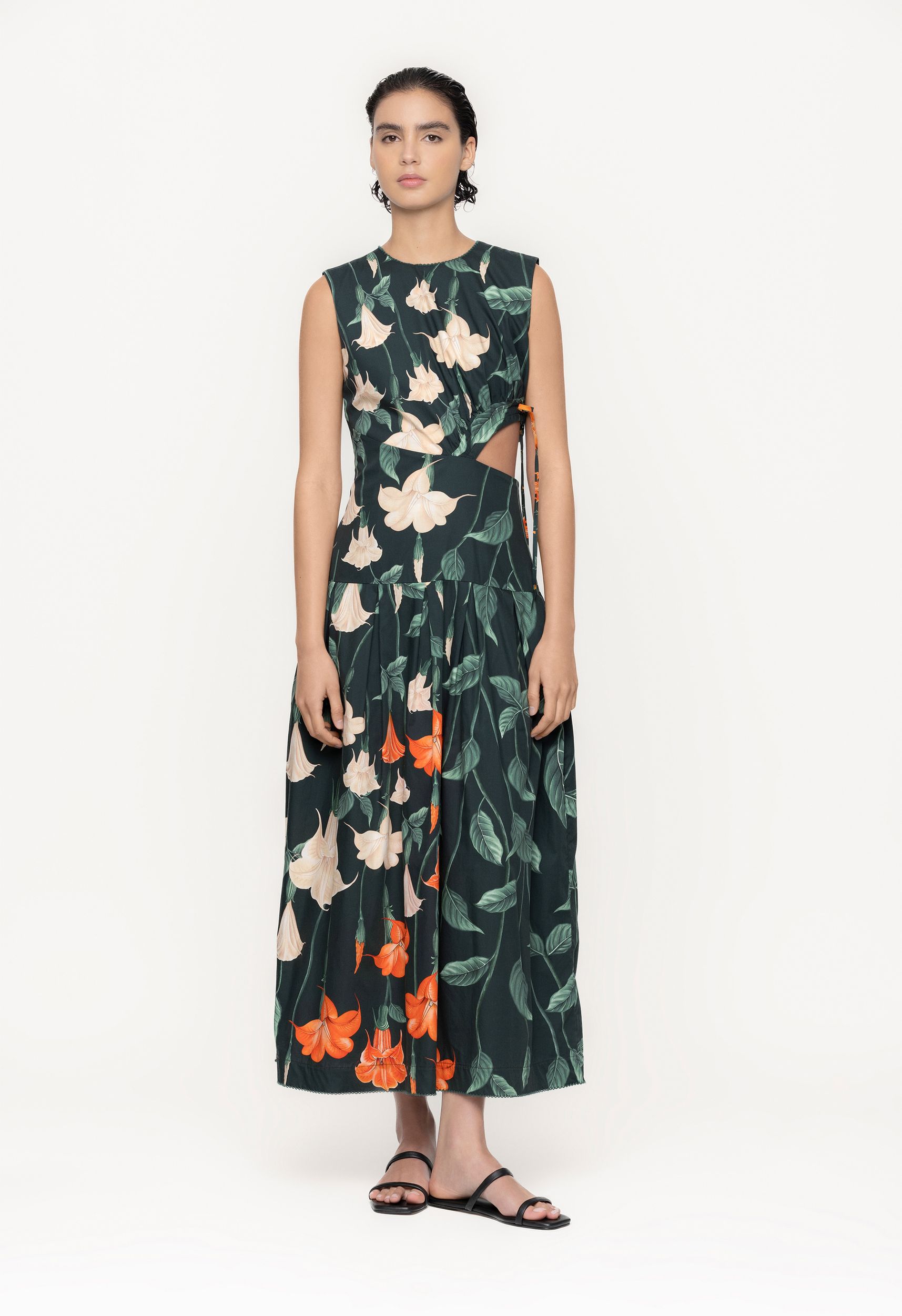 Otoño-Sabanero-Nocturno-Cotton-Poplin-Midi-Dress