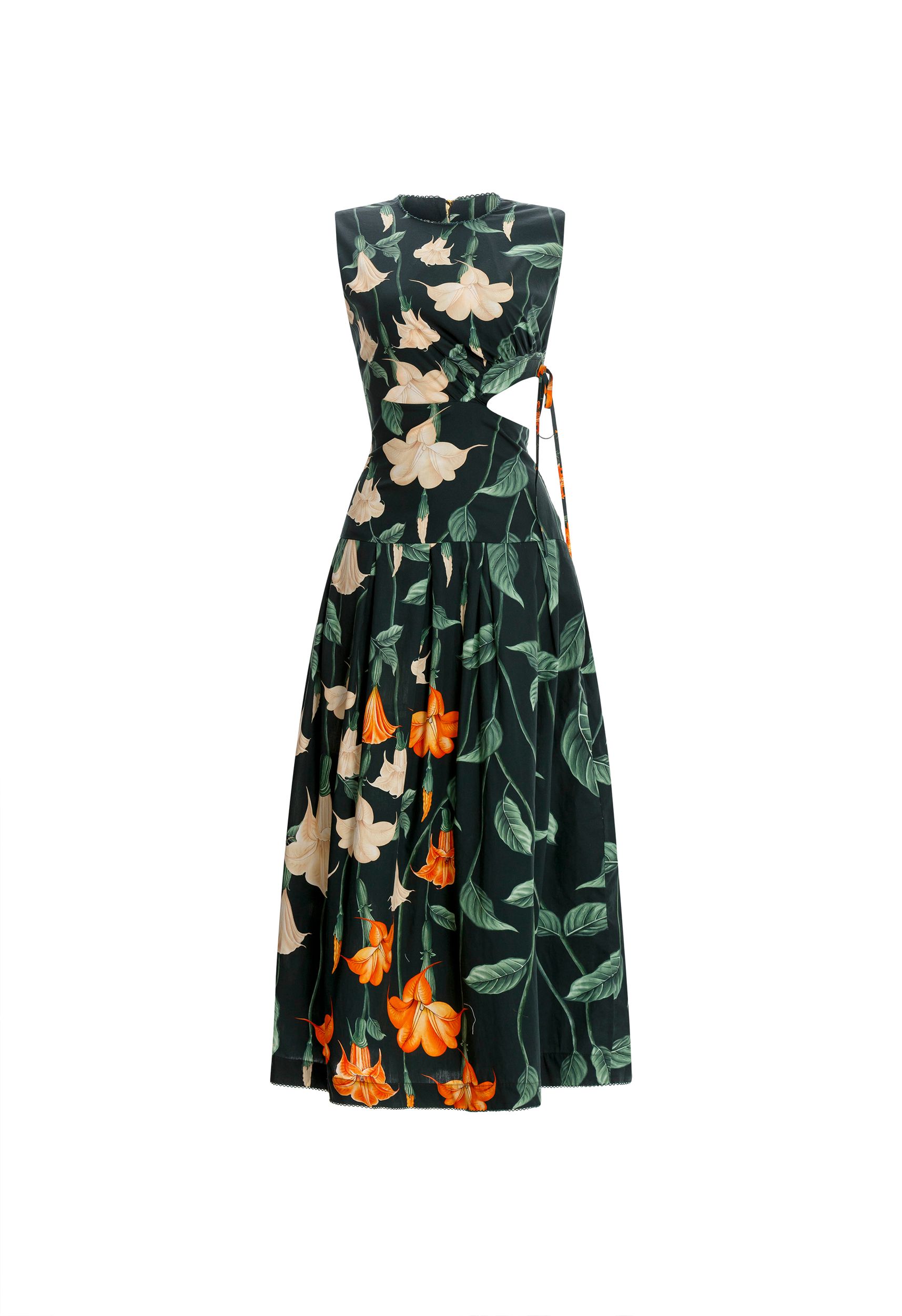 Otoño-Sabanero-Nocturno-Cotton-Poplin-Midi-Dress