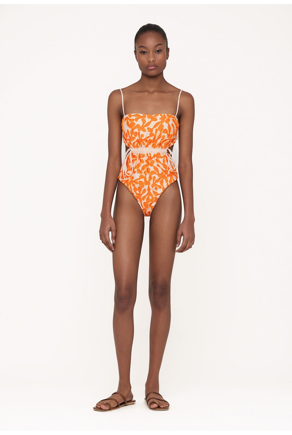 Azul Geométrico Hand-Embroidered One Piece