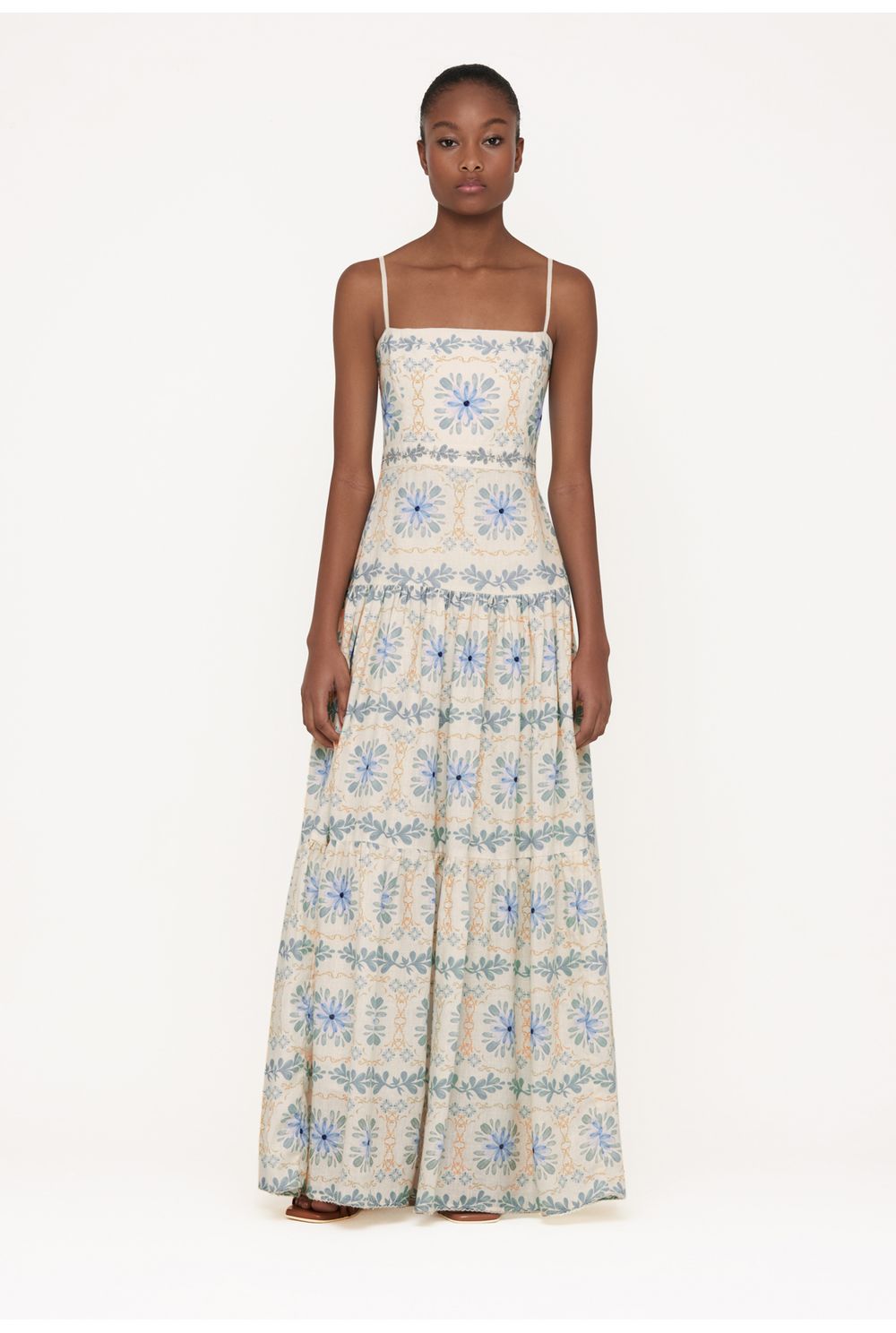 Lima Chivas Hand-Embroidered Linen Maxi Dress