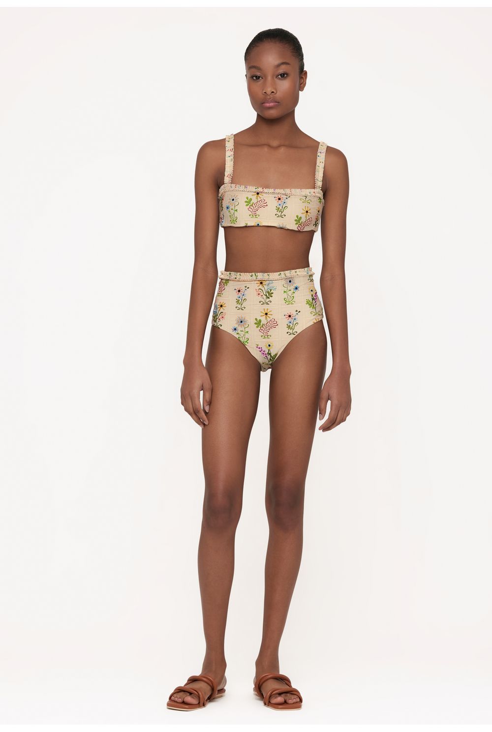 Olmo Pradera Hand-Embroidered Bikini Top