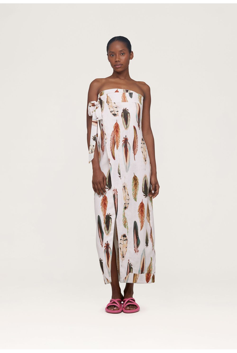 Noche Pluma Linen Maxi Dress