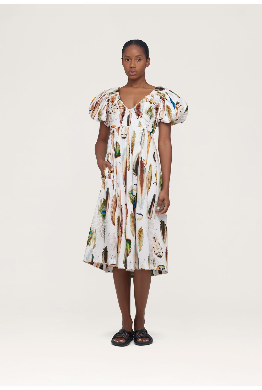 Chontaduro Pluma Cotton Midi Dress