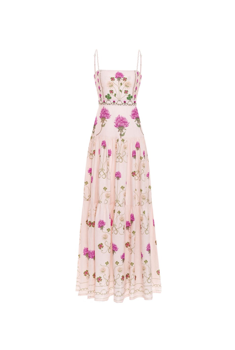 Lima Trébol Hand-Embroidered Linen Maxi Dress
